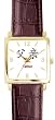 Father - Chinese Symbol - WATCHBUDDY&reg; DELUXE GOLD TONE SQUARE CASE WATCH - Brown Strap - Large Size (Men's or Jumbo Women's Size)