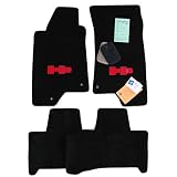 Hummer H3 Black Floor Mats with Red H3 Logo 2006 2007 2008