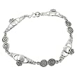 Sterling Silver Claddagh and Celtic Swirls Bracelet