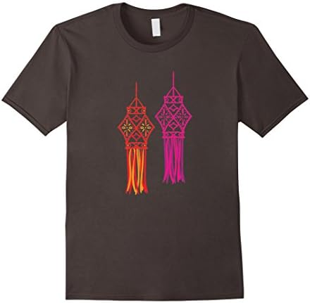 Men's Happy Diwali Colourful Lantern Kandil T-Shirt. 3XL Asphalt