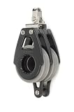 Nautos #92021-Organic line-DOUBLE SWIVEL WITH BECKET - 57 mm sheave diameter-Aluminum & composite for less friction and high resistance. Sailboat hardware