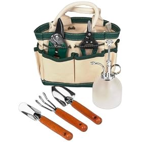 BEST SELLER: Indoor Garden Tote Set with Miniature Tools: Perfect for Small Indoor Gardening, Bonsai, Plants, etc. * Great Gift Idea*