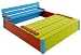 Sandkasten bunt 118 x 118 cm mit Deckel und Sitzbank