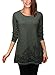 DJT Women's Scoop Neck Long Sleeve Stretchy Irregular Hem Casual Blouse