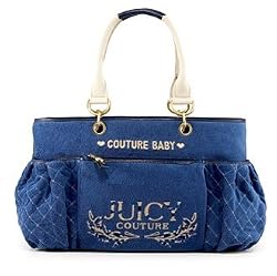 Juicy Couture Terry Quilted Baby Diaper Multifunction Bag Tote Amalfi Blue