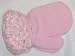 One Size Pink Magic Mitten Trimmed By Hand Crochet with Chenille Cuff for Infants 0-12 Months