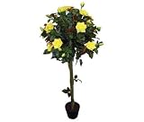 Indoor/Outdoor Topiary Artificial 4 ft Rose Tree/Plant