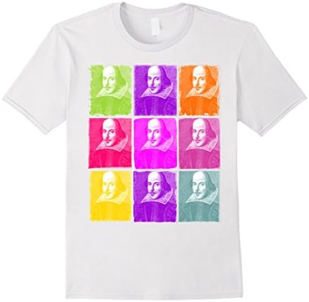 Men's William Shakespeare in Pop Engraving Shirt XL White