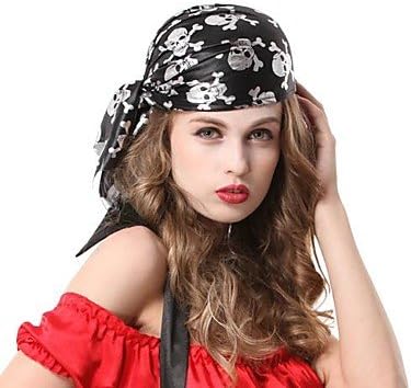 JIATING Black Pirates Skeleton Hip Hop Halloween Party Headpiece