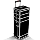 Kosmetikkoffer schwarz 78 x 34 x 24,5 - 30 cm (HxBxT) Trolley Beautycase Alukoffer Schminkkoffer