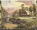 * THOMAS KINKADE Sunset at RIVERBEND Farm THROW BLANKET Rug Afghan New Gift