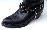 Biker/Western Boot Chain Black Leather Harness Strap with 9MM Bullets