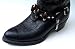 Biker/Western Boot Chain Black Leather Harness Strap with 9MM Bullets