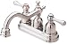 Danze D306257BN Opulence Centerset Double Handle Faucet with Lever Handles, Brushed Nickel