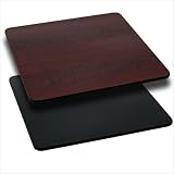 Reversible Laminate Table Top Finish: Black / Mahogany, Size: 24