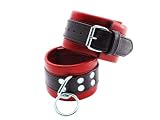 Heart 2 Heart Soft Leather Wrist Restraints, Red/Black