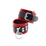 Heart 2 Heart Soft Leather Wrist Restraints, Red/Black