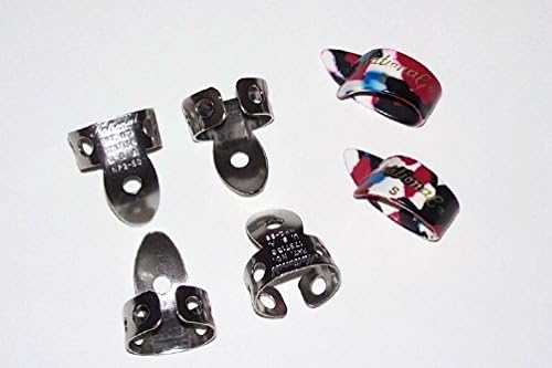 National Set of Picks 2 Small Multi Color Thumb 4 Stainless Steel: Banjo, Dobro, Steel Guitar, Guitar, Flamingo VWWS