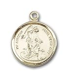 Gold Filled Guardian Angel Pendant with Gold Filled Lite Curb Chain 18 inch