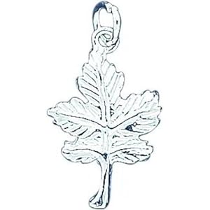 Sterling Silver Maple Leaf Charm Pendant Canada Jewelry