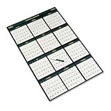 Recycled Erasable/Reversible Wall Calendar Poster, Yearly/Jul-Jun, 24