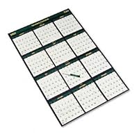 Recycled Erasable/Reversible Wall Calendar Poster, Yearly/Jul-Jun, 24