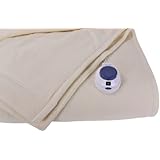 Soft Heat Luxury Micro-Fleece Low-Voltage Electric Heated Full Size Blanket, Natural