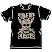 ONEPIECE 赤髪海賊団Tシャツ ブラック サイズ:S: おなじみシャンクス率いる赤髪海賊団のシンボルマークをプリントしたTシャツ!!