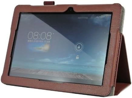 kmbuy - New ASUS MeMO Pad 10 ME102A Protective Case with bonus stylus pen - Flip Stand synthesized leather Cover Skin for ASUS MeMO Pad 10 Tablet (ME102A) (Brown)