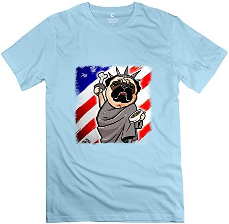 Men's Bulldog Boxer Power T-Shirt XS SkyBlue 100% Cotton Geek Tees Shirt