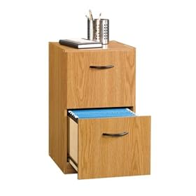 Oak Finish 2 Drawer File Cabinet Pedestal by Furniture Collections