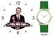 Barack Obama Picture - Yes We Can - President Barack Obama Commemorative - WATCHBUDDY&reg; DELUXE TWO-TONE THEME WATCH - Arabic Numbers - Green Leather Strap-Size-Women's Size-Small