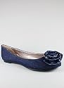 Denim Rosette Ballerina Flat