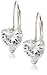 Platinum Overlay Sterling Silver 7x7mm Heart-Shaped Cubic Zirconia Leverback Earrings