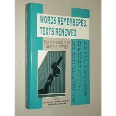 Words Remembered, Texts Renewed. Essays in Honour of John F.A. Sawyer. Ed. by Jon Davies, Graham Harvey & Wilfred G.E. Watson. Sheffield Academic Press, 1994. Gr.-8�. XVI, 317 S. kart. (ISBN 1-85075-542-6)