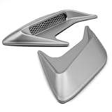Silver Tone SUV Air Scoop Hood Flow Intake Side Vent Cover Fender Mesh For GMC... by Astra Security