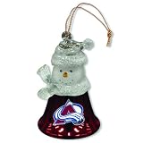 Pack of 3 NHL Colorado Avalanche Snowman Bell Christmas Ornaments 2.5"
