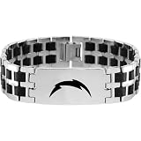 Team Titanium San diego Chargers Steel & Rubber Link Bracelet