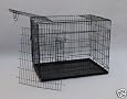 48" Three Doors Dog Pet Bed House Folding Metal Crate Cage Kennel with Free Divider