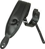 Bass Guitars item: LM Products Eyeland X Clef Leather Bass Guitar Strap, Black