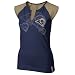 St Louis Rams T-Shirt : Reebok St Louis Rams Ladies Navy Blue High Pitch Split Neck Premium T-Shirt
