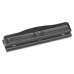 S.P. Richards Company Adjustable 3 Hole Punch, Adjustable, 1/4" Size, 8-10 Sheet Capacity, BK (SPR00786)
