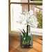 New Artificial Amaryllis Flower Arrangement w/Glass Vase White Beautiful Amazing