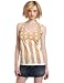 Maison Scotch Women's Skinny Shoulder Strap Racer Back Tank Top, Beige/White Graphics, Petite