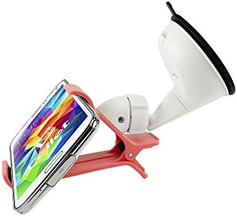 LG G Stylo CyonGear Dashboard/Windshield Car Mount Holder with Sticky Pad for Phones up to 4.3 Inches Wide - Pink w/Red Rubber Grip