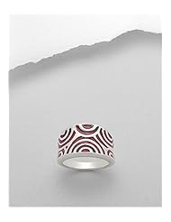 Colored Enamel Ring In 92.5 Sterling Silver