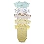 Luvable Friends Muted Colors Bodysuit, 5 Pack, Yellow