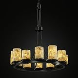 Alabaster Rocks Dakota Twelve Light Chandelier Metal Finish: Dark Bronze