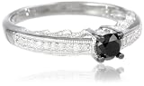 Sterling Silver Black and White Diamond Fashion Ring (0.5 cttw, H-I Color, I1-I2 Clarity)