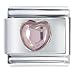 June Pink Alexanderite Birthstone Heart Italian Charms Bracelet Link